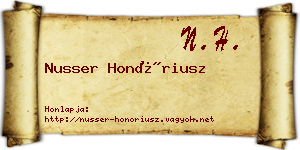 Nusser Honóriusz névjegykártya